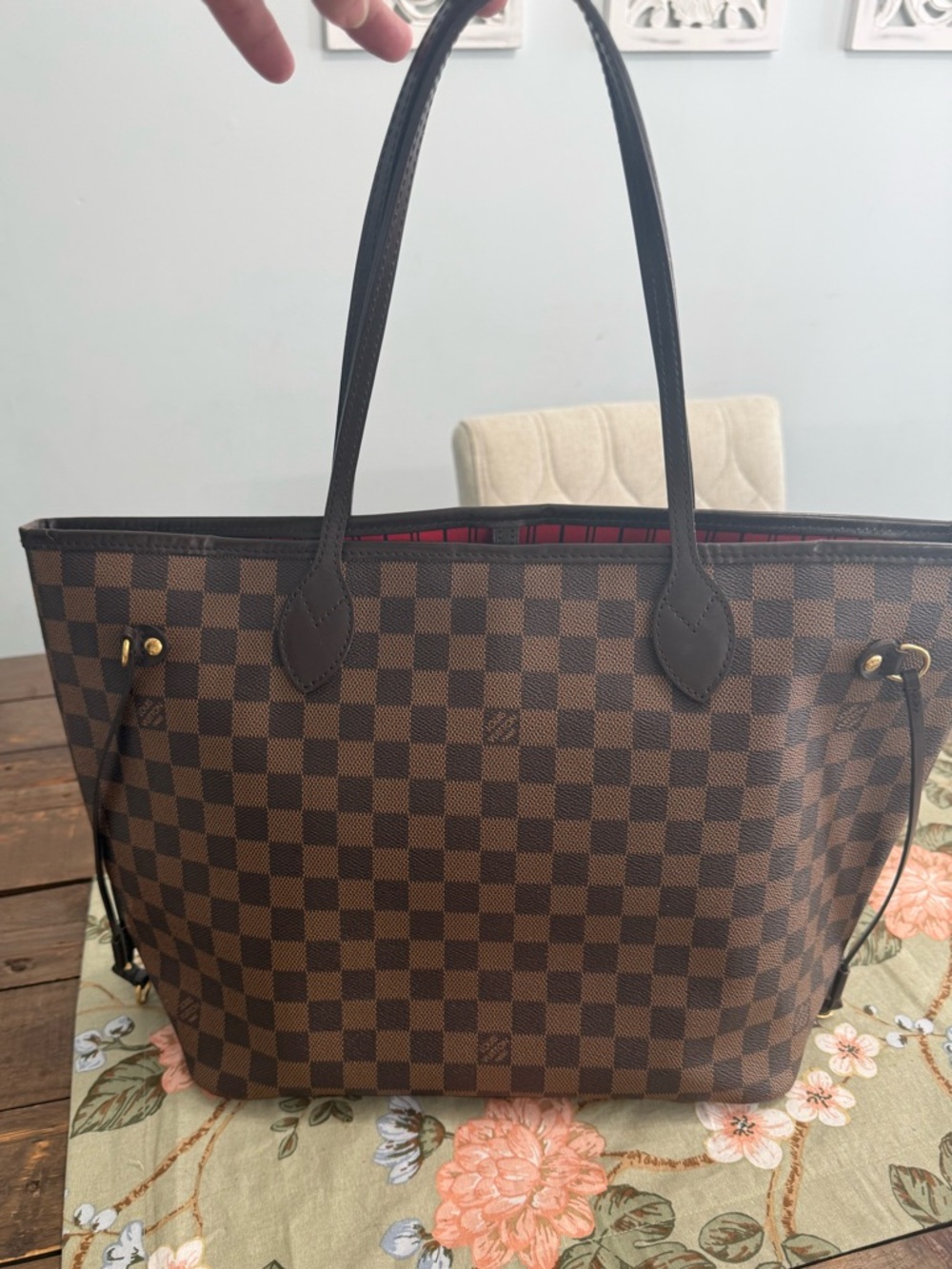 Authentic Louis Vuitton Neverfull MM, Damier Ebene